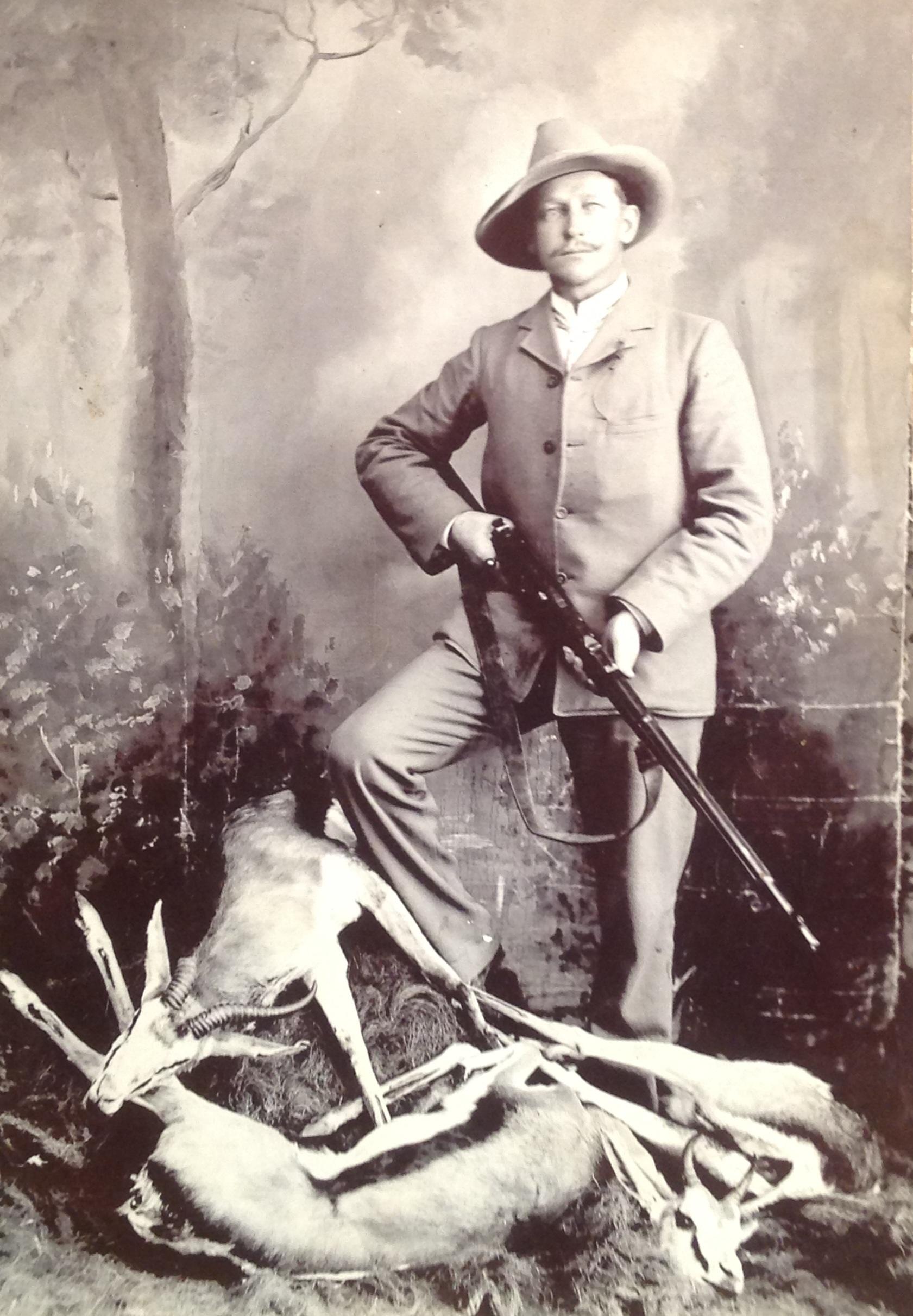 Hunter and hunted photographed Early South African hunting